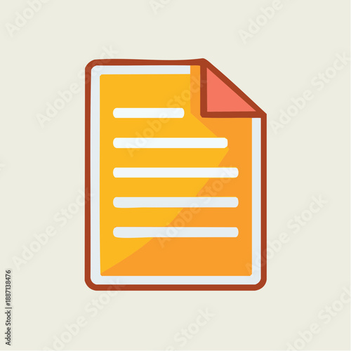 Document Icon Representing Textual Content and Information Organized on Pages