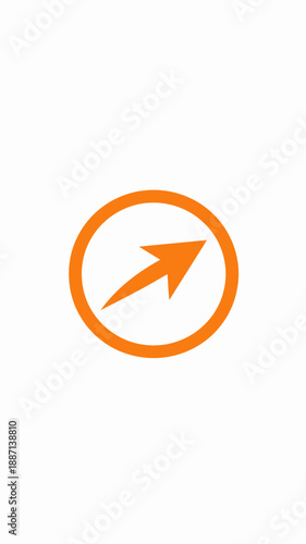 Creative Orange Arrow Sign In Circle Represents Directional Guidance And Navigation