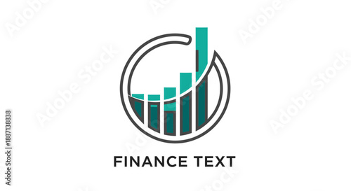 Conceptual Finance Logo Illustrating Business Growth And Investment Analytics Perfectly