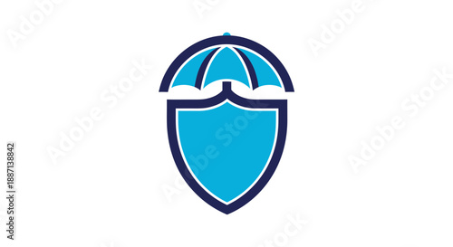 Creative Shield and Umbrella Icon Combining Elements Representing Protection and Security