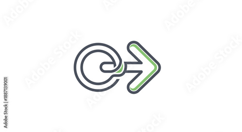 Conceptual Icon Depicting Transition, Communication, And Progress In Digital Realm
