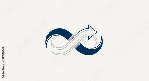 Conceptualizing Directional Flow: An Infinity Loop With An Arrow Representing Continuous Movement