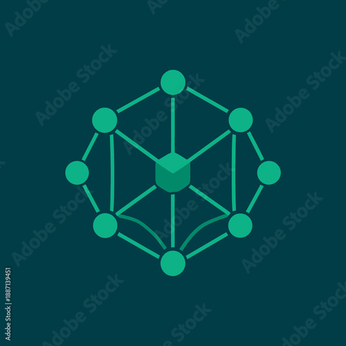 Connected Nodes Network Visualization Geometric Abstract Connectivity Cube Structure Template