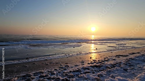 Sunrise on the winter Baltic Sea