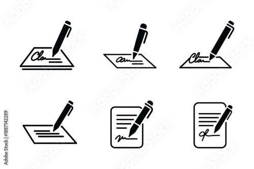 Electronic signature icon silhouette vector illustration