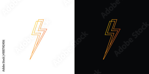 strength and modern lightning logo design