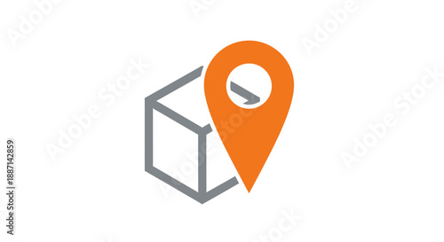 Delivery Location Icon Representing Package Shipping and Geolocation Guidance
