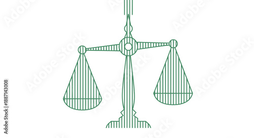 Depiction Of Balance With Line Art Style And Simple Design Aesthetic