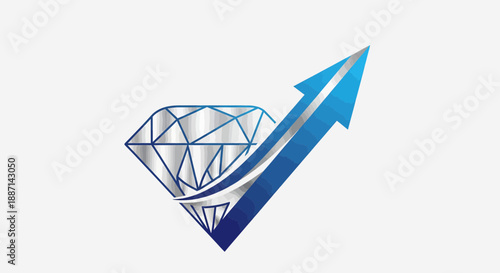 Diamond Growth Concept with Rising Arrow Perfect For Business Growth and Success