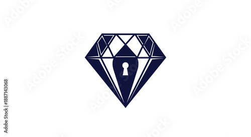 Diamond Keyhole: Secure Gem Icon Design Depicting Protection And Privacy