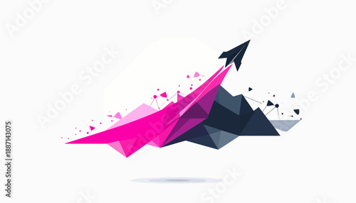 Dynamic Ascent: Abstract Polygon Design Symbolizing Growth and Success Concept