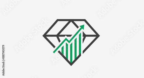 Diamond Growth Icon Promoting Financial Investment, Market Analytics, And Positive Progress