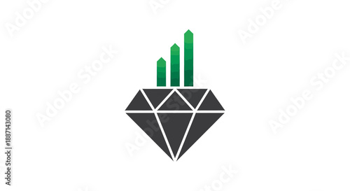 Diamond Growth Symbolizing Financial Ascendancy and Wealth Creation In Modern Logo Style