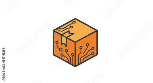 Digital Technology And Electronic Order Delivery Box Illustration Design
