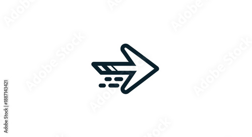 Directional Arrow Illustration Conveying Speed, Movement, and Accelerated Growth