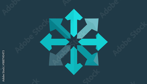 Directional Design Arrow Motif For Navigation Or Business Strategy Concept