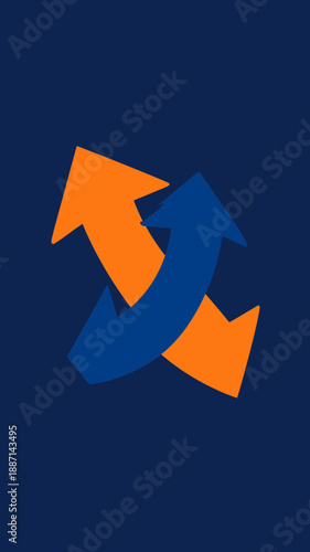 Directional Flow Chart With Arrows Displaying Growth And Decline Opportunities