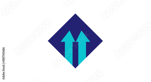 Dual Arrows Ascending Within a Diamond, Indicating Advancement and Forward Progression