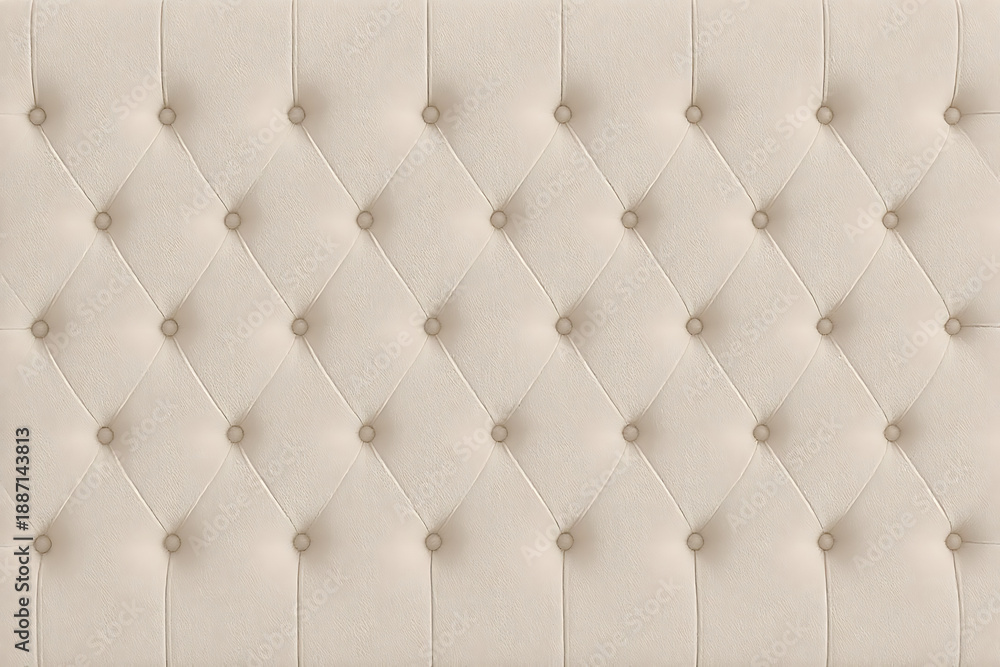Obraz premium Upholstered Beige Tufted Fabric Texture Background