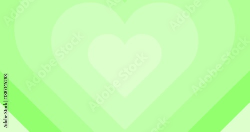 Moving hypnotic green Heart in fast motion. Seamless Psychedelic hearts for Valentines day concept. The 14th of February.