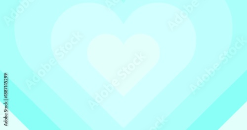 Moving hypnotic blue Heart in fast motion. Seamless Psychedelic hearts for Valentines day concept. The 14th of February.