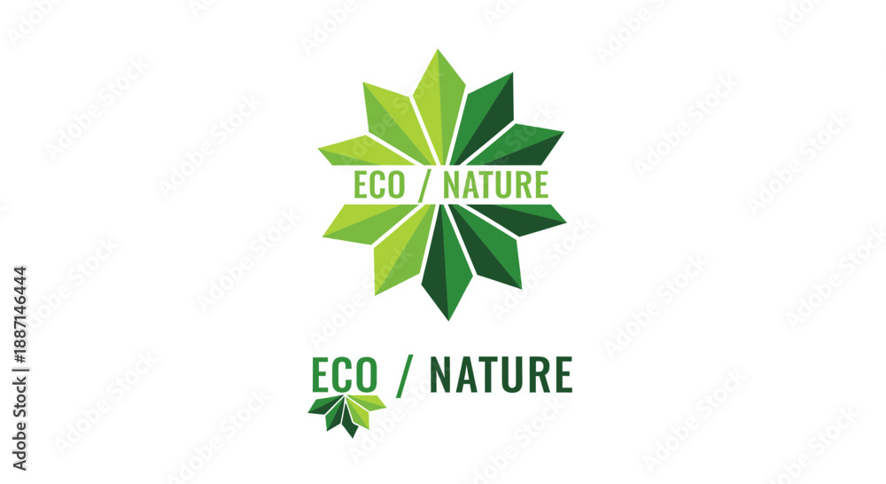 Fototapeta premium Eco-Friendly Emblem with a Green Star Symbolizing Nature and Sustainability for Branding