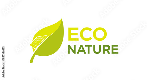 Eco-Friendly Emblem: Solar Power Leaf for Sustainable Energy and Natural Environment