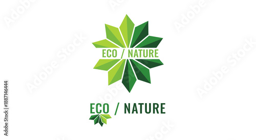 Eco-Friendly Emblem with a Green Star Symbolizing Nature and Sustainability for Branding