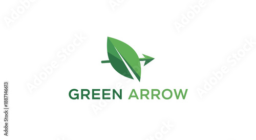 Eco-Friendly Green Arrow Logo for Sustainable Growth and Environmental Awareness