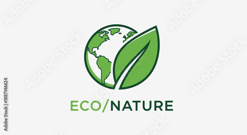 Eco-Friendly Globe With Fresh Green Leaf Depicting Environmental Awareness And Nature