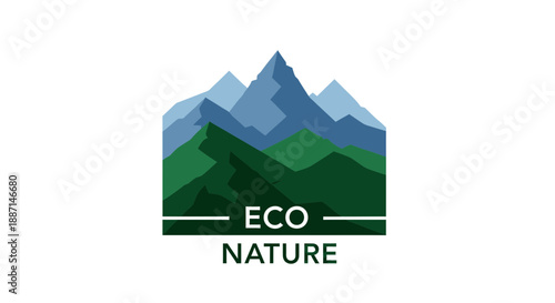 Eco-Friendly Mountain Logo Promoting Nature Conservation and Environmental Sustainability