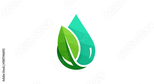 Eco-Friendly Organic Logo: Representing Sustainable Concepts, Fresh Water, and Natural Beauty