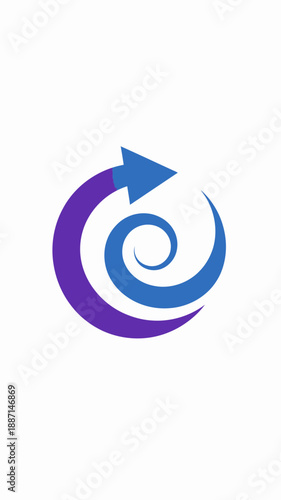 Dynamic Swirl With Arrow Direction Signifying Movement Forward Progression Or Flow
