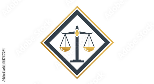 Elegant Abstract Balance Scales Icon Illustrating Concepts of Law and Justice