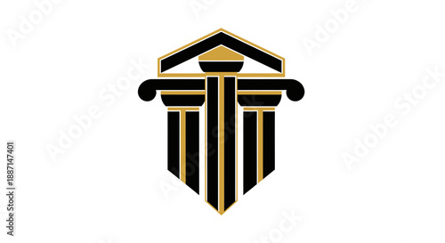 Elegant Abstract Emblem Representing Law And Justice With Modern Design Elements
