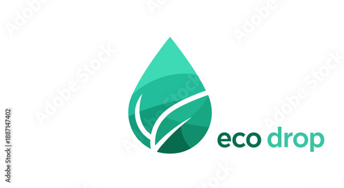 Eco Drop Logo Design Representing Nature, Green Energy and Environmental Protection