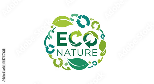 Eco Nature Logo Design Demonstrating Environmental Friendliness and Green Elements