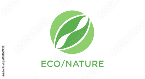 Eco-Friendly Concept Represented By Green Leaves In A Circular Modern Logo Design