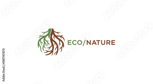 Eco-Friendly Concept Representing Natural Roots and the Interconnectedness of Nature
