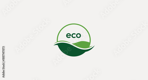 Eco-Friendly Design: Abstract Logo Featuring Green Leaves and Organic Shape