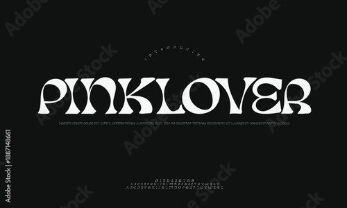 Romantic PINKLOVER Decorative Font Vector Illustration with Elegant Characters for Feminine Branding and Love-Themed Designs