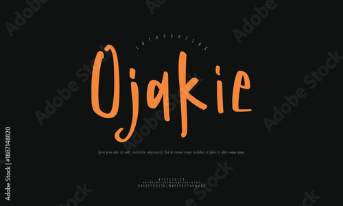 Modern Ojakie Display Font Vector Illustration with Unique Bold Characters for Creative Branding and Dynamic Design