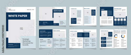 Modern White Paper Design Template for Corporate Business & Marketing Report