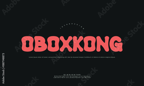 Strong OBOXKONG Block Display Font Vector Illustration with Bold Industrial Characters for Powerful Branding and Gaming Design