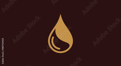 Elegant Abstract Oil Drop Symbolizing Essence and Natural Elements in a Dark Backdrop