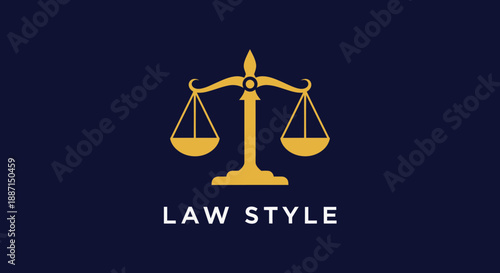 Elegant Gold Law Scales Logo On A Deep Blue Background Representing Justice And The Legal System