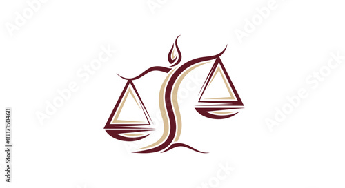 Elegant Abstract Scale Representation of Justice and Law Symbol Concept Design Icon