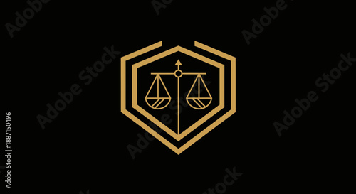 Elegant Abstract Symbol Depicting Justice And Balance In A Stylish Geometric Design