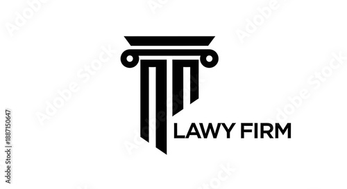 Elegant Black And White Law Firm Logo Design With A Classic Column Symbol