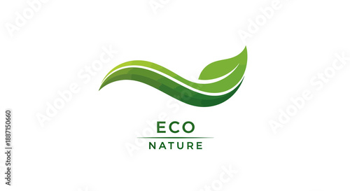 Elegant Green Eco Leaf Logo For Sustainable Brands And Environmental Projects